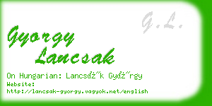 gyorgy lancsak business card